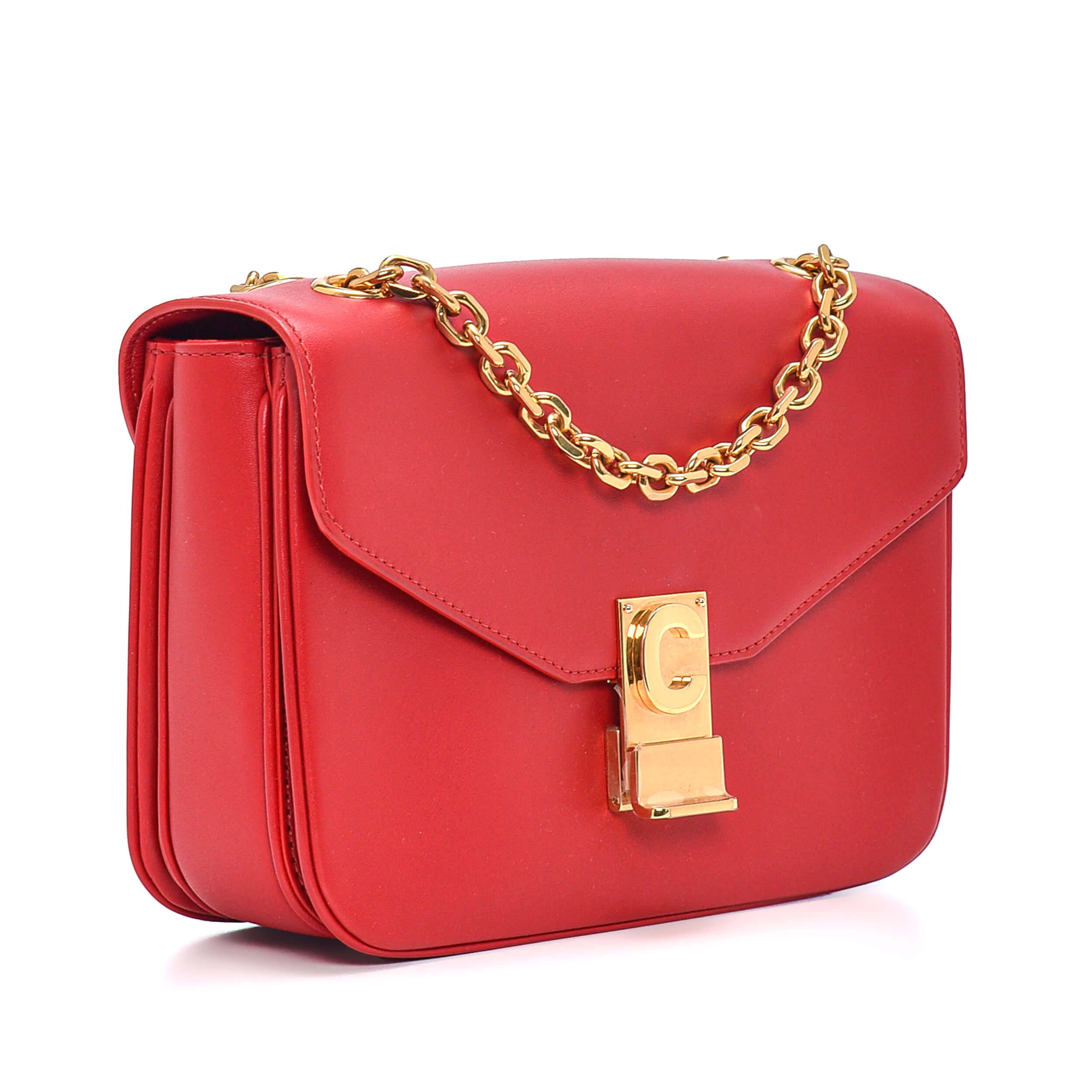 Celine - Red Smooth Leather Small C Bag 